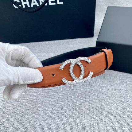 CHANEL 26S BELT 30 MM IN CARAMEL BROWN CALFSKIN 661515