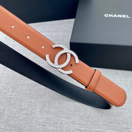 CHANEL 26S BELT 30 MM IN CARAMEL BROWN CALFSKIN 661515