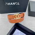 CC 26S BELT 30 MM IN CAMEL BROWN CALFSKIN GOLD HARDWARE 661515