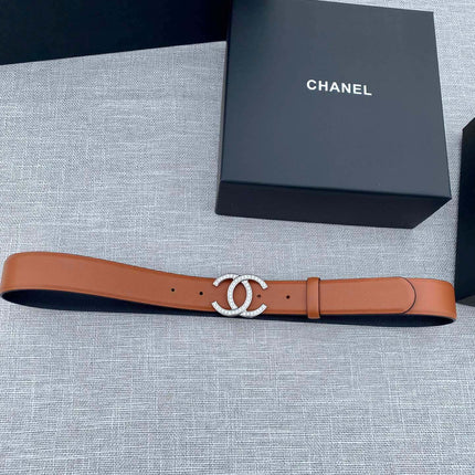 CHANEL 26S BELT 30 MM IN CARAMEL BROWN CALFSKIN 661515