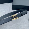 CC 26S BELT 30 MM IN BLACK CALFSKIN GOLD HARDWARE 661516