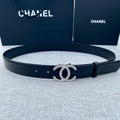 CC 26S BELT 30 MM IN BLACK CALFSKIN SILVER HARDWARE 661516