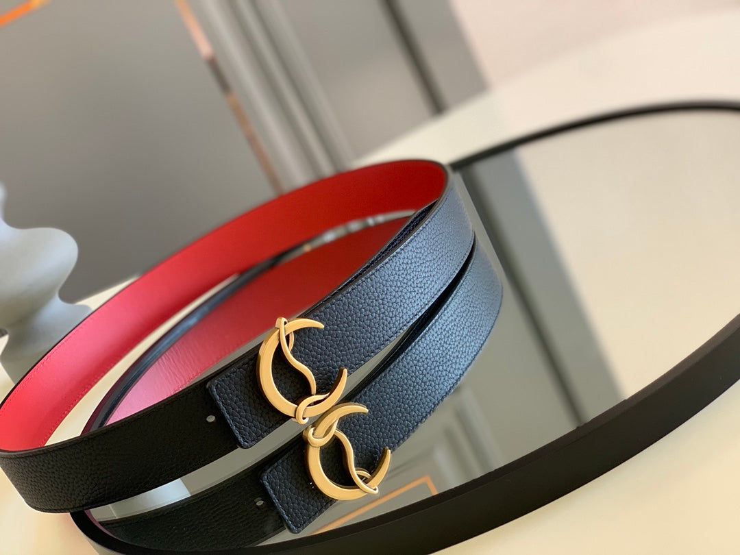 CL BELT 35MM IN BLACK CALFSKIN 566230