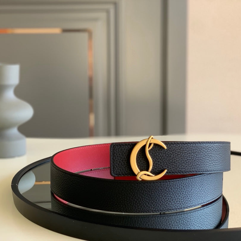 CL BELT 35MM IN BLACK CALFSKIN 566230