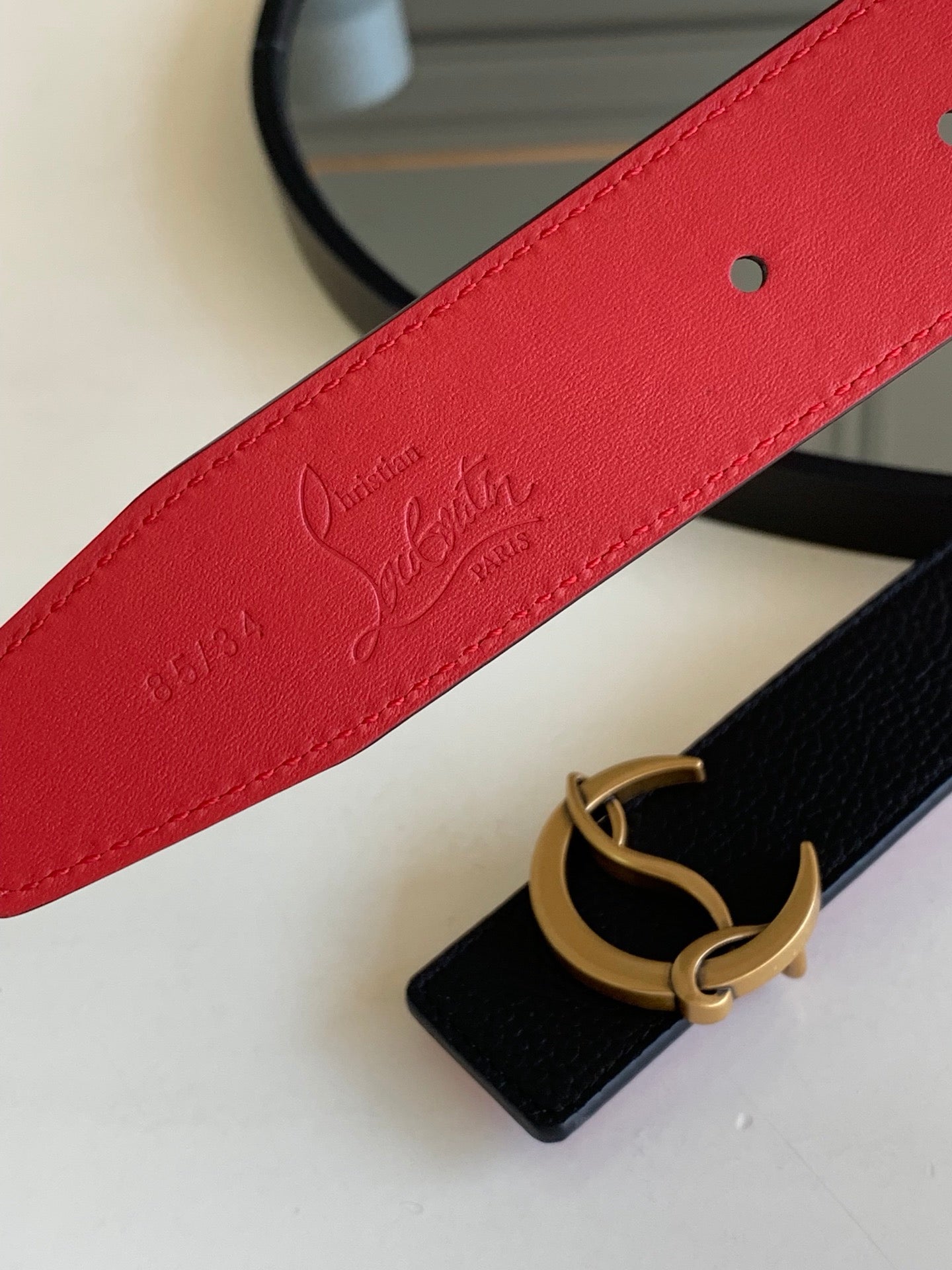 CL BELT 35MM IN BLACK CALFSKIN 566230