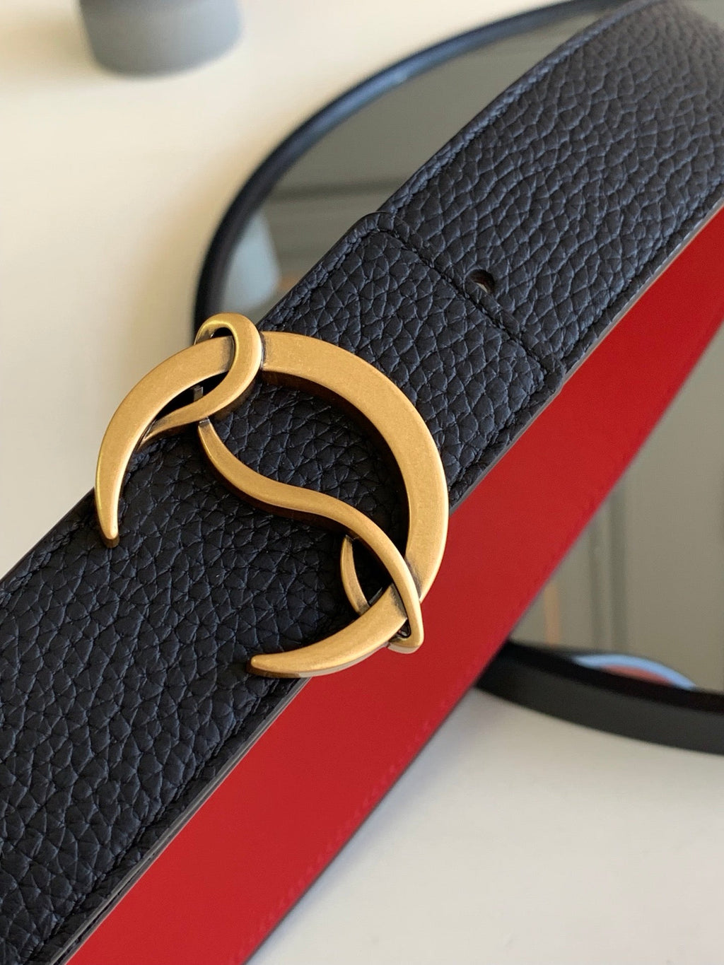 CL BELT 35MM IN BLACK CALFSKIN 566230