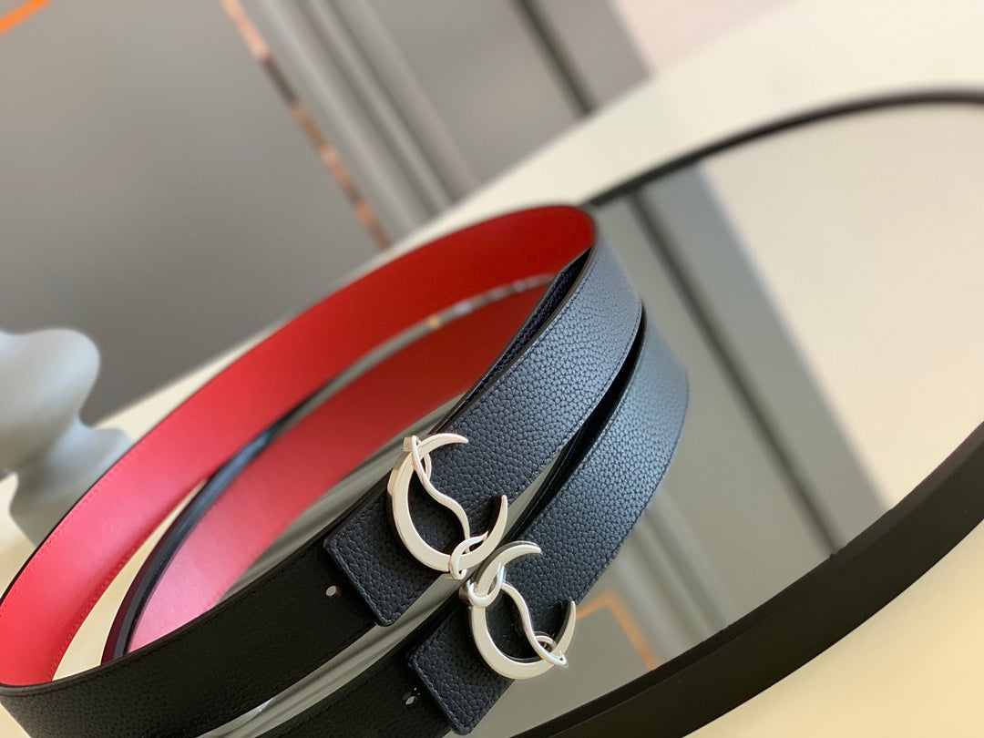 CL BELT 35MM IN BLACK CALFSKIN 566231