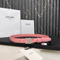 TRIOMPHE 25 MM BELT IN BLUSH PINK CALFSKIN SILVER HARDWARE