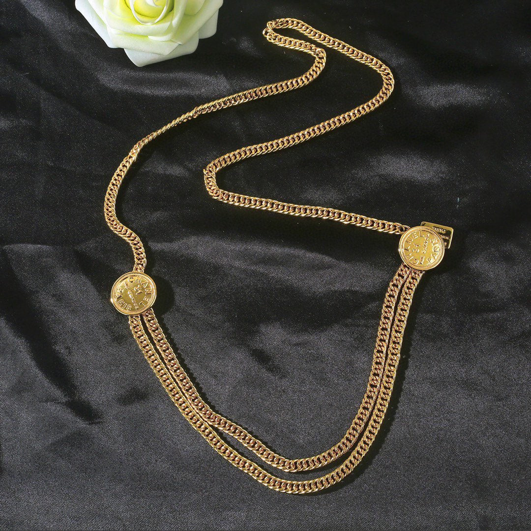 CHANEL 25S CHAIN BELT IN GOLD METALLIC 614473