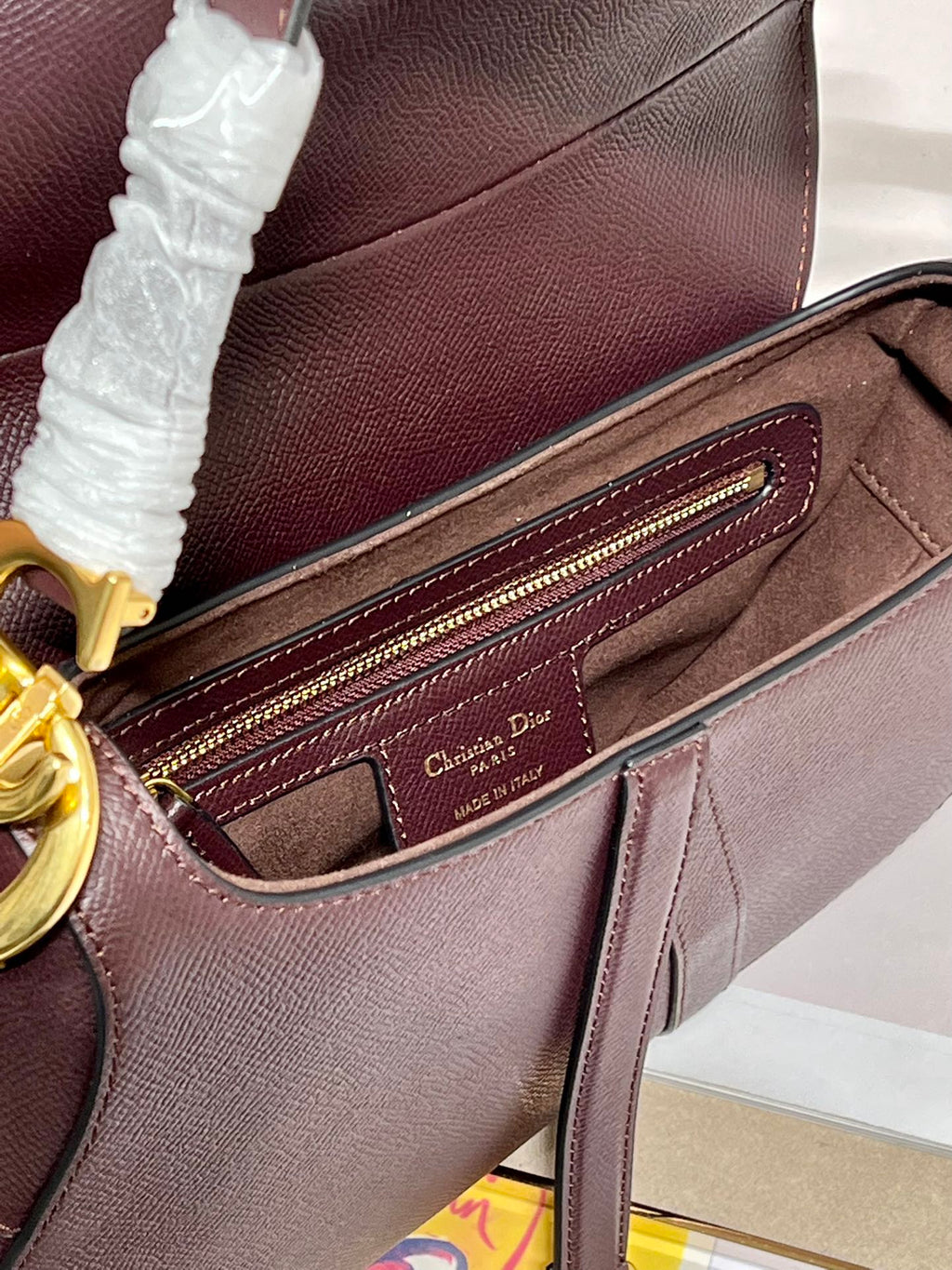 DIOR 26S SADDLE BAG 19 IN DARK RED CALFSKIN
