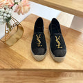 SL YVES LOGO SLIP ON BLACK CALFSKIN AND MESH