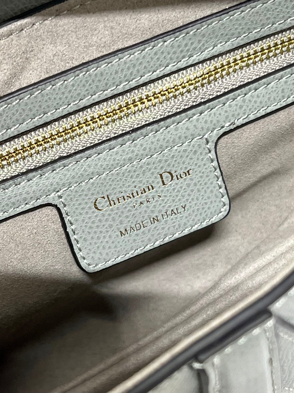 DIOR 26S SADDLE BAG 19 IN STONE GREY CALFSKIN