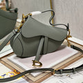 DIOR 26S SADDLE BAG 25 IN STONE GREY CALFSKIN