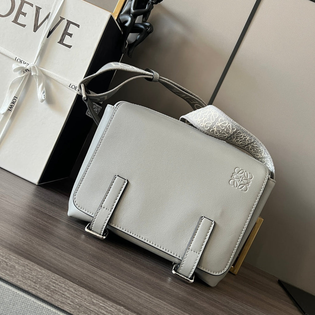 LOEWE 26S CROSSBODY BAG 24.5 IN LIGHT GREY CALFSKIN