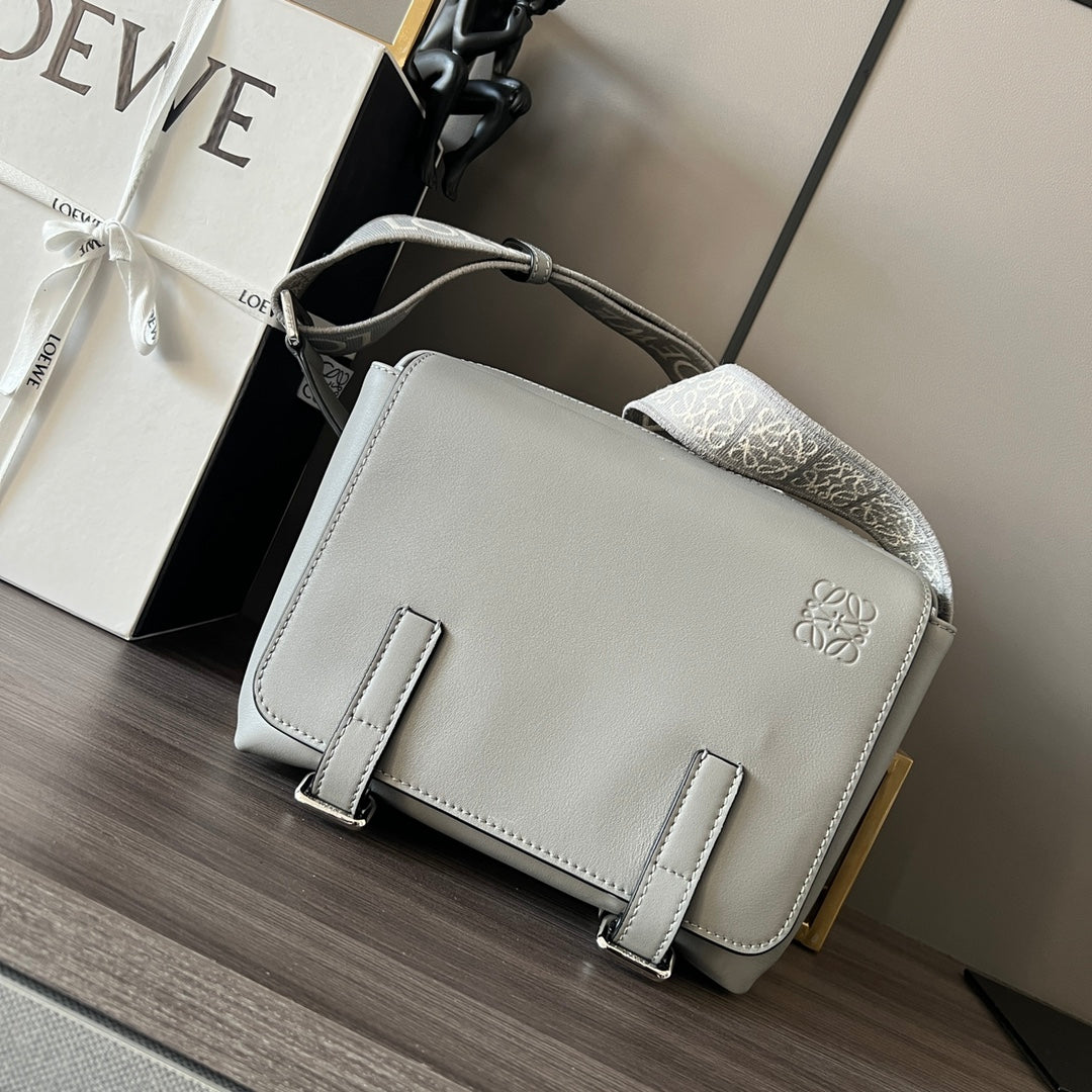 LOEWE 26S CROSSBODY BAG 24.5 IN LIGHT GREY CALFSKIN