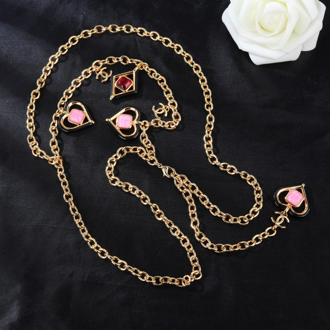 CHANEL 25S CHAIN BELT IN GOLD METALLIC STONE-EMBELLISHED 612631