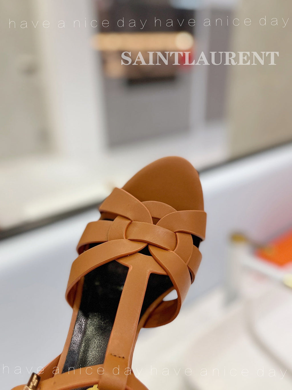 YSL HIGH HEELS 103MM IN BROWN CALFSKIN