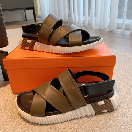 HM ELECTRIC SANDAL CEDAR CALFSKIN
