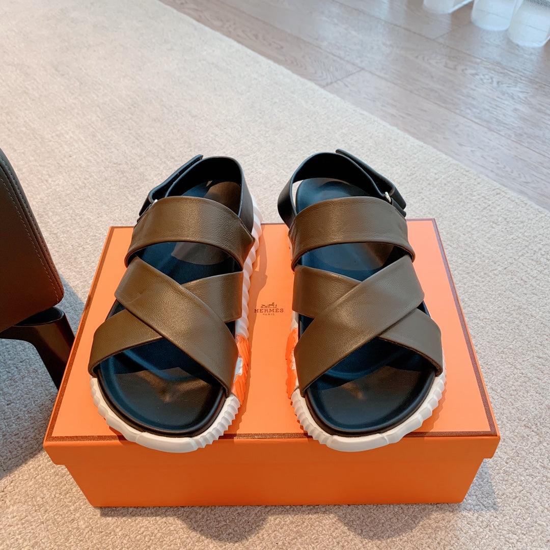 HM ELECTRIC SANDAL CEDAR CALFSKIN