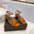 SL TRIBUTE SANDAL GLOSSY COPPER CALFSKIN