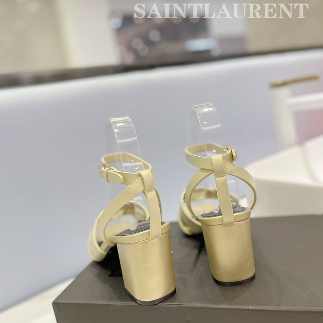 SL TRIBUTE SANDAL PASTEL YELLOW CALFSKIN