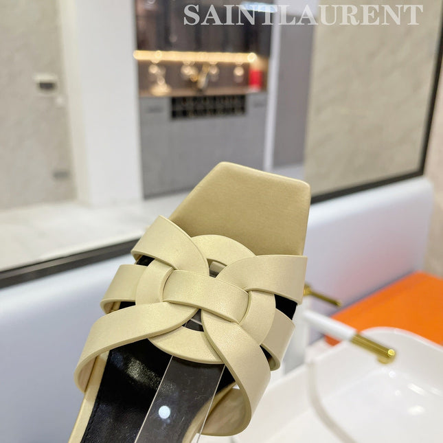 SL TRIBUTE SANDAL PASTEL YELLOW CALFSKIN