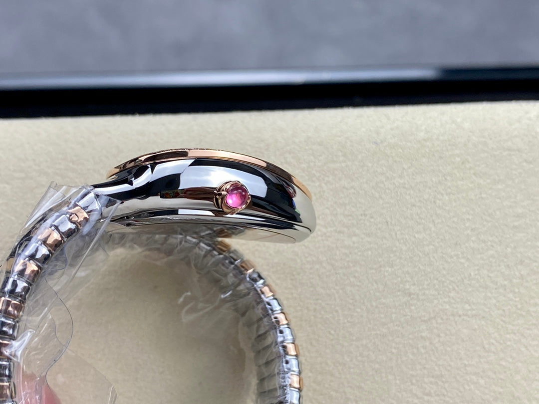 SERPENTI TUBOGAS QUARTZ ROSE GOLD AND STEEL CASE
