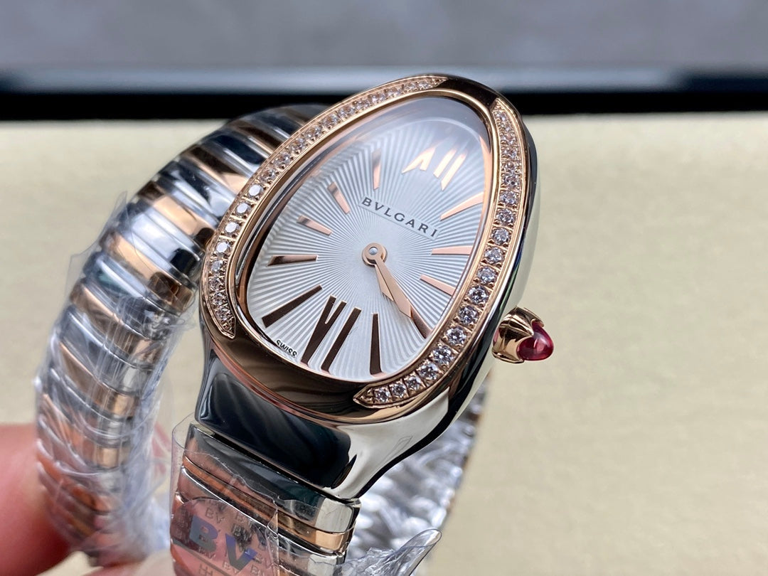 SERPENTI TUBOGAS QUARTZ ROSE GOLD AND STEEL CASE