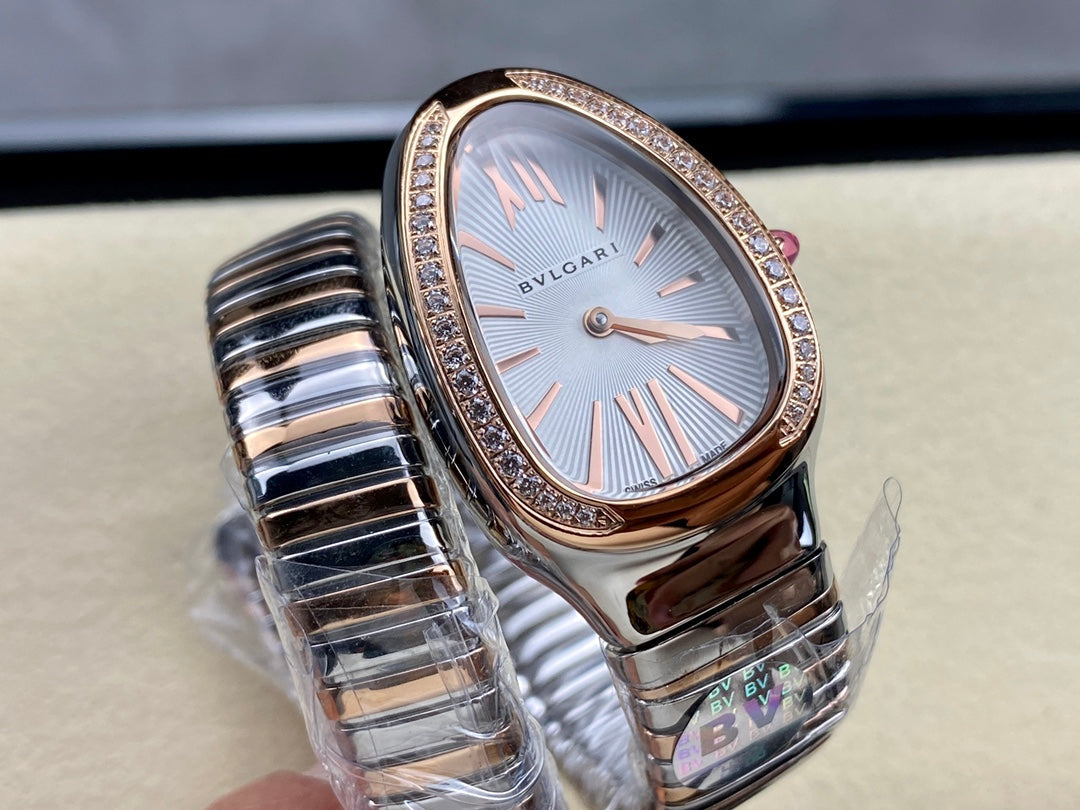 SERPENTI TUBOGAS QUARTZ ROSE GOLD AND STEEL CASE