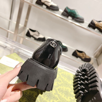 GUCCI 26S LACE-UP SHOES IN BLACK CALFSKIN