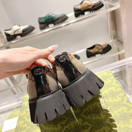 GUCCI 26S LACE-UP SHOES IN BEIGE GG CANVAS STYLE 2