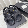 CHANEL 26S SANDALS IN BLACK FABRIC BOW EMBELLISHMENT