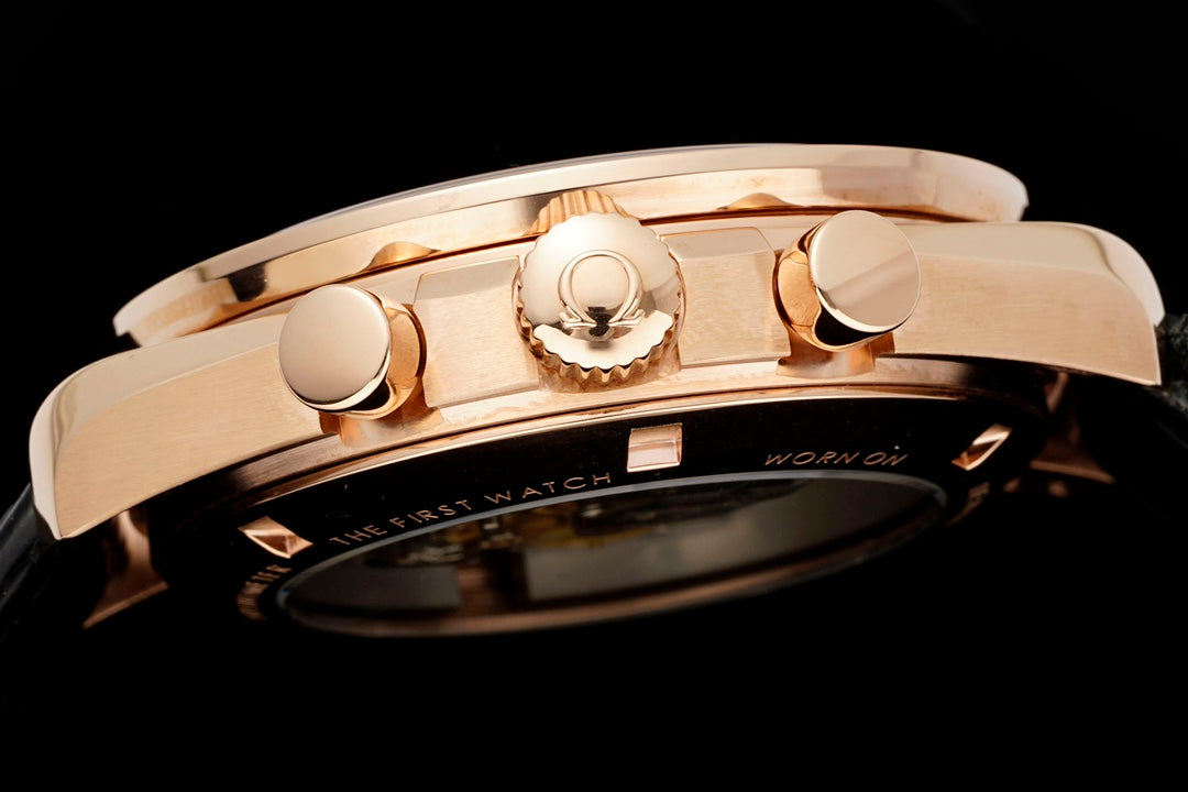 SPEEDMASTER MOONWATCH PROFESSIONAL 42 MM ROSE GOLD CASE ON BLACK LEATHER STRAP