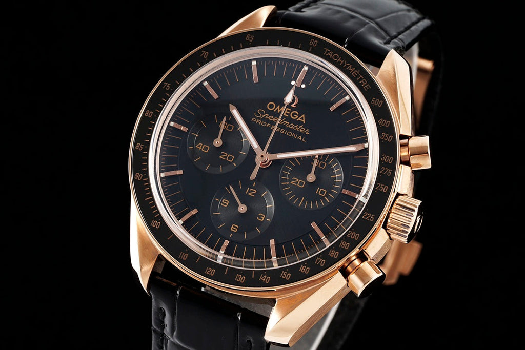 SPEEDMASTER MOONWATCH PROFESSIONAL 42 MM ROSE GOLD CASE ON BLACK LEATHER STRAP