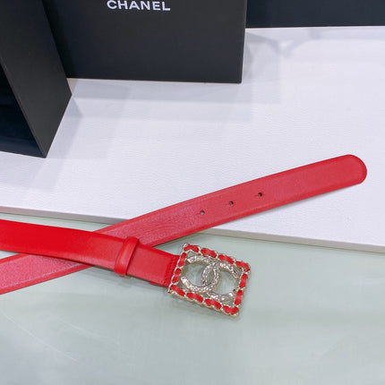 CHANEL 26S BELT 30 MM IN RED CALFSKIN 658419