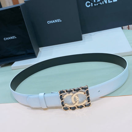 CHANEL 26S BELT 30 MM IN WHITE CALFSKIN 658420