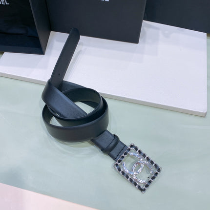 CHANEL 26S BELT 30 MM IN BLACK CALFSKIN 658418