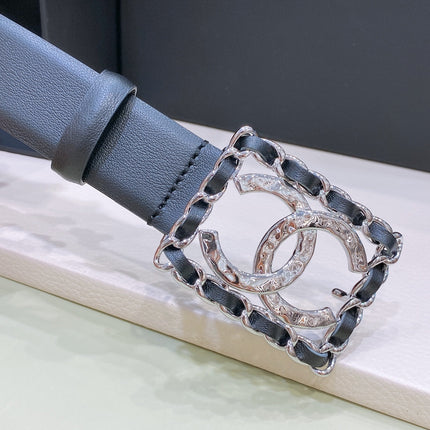 CHANEL 26S BELT 30 MM IN BLACK CALFSKIN 658418
