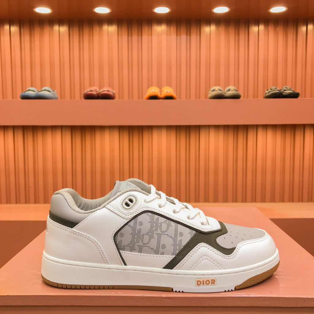 CD B27 LOW-TOP SNEAKER GRAY-WHITE MESH CALFSKIN