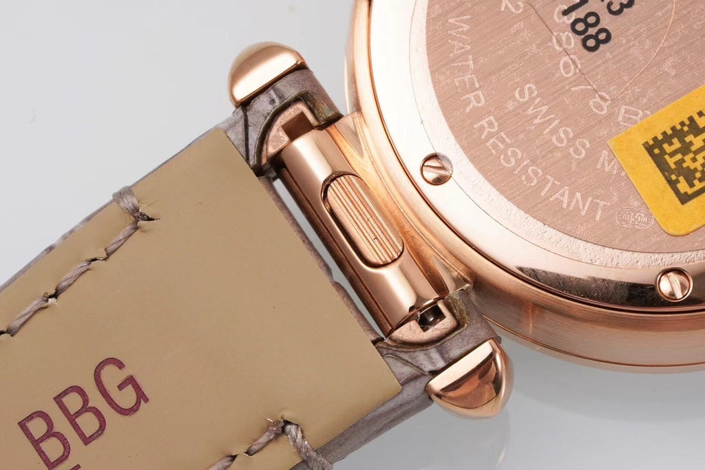 PASHA DE CARTIER WATCH ROSE GOLD CASE AND ROSE BROWN LEATHER STRAP
