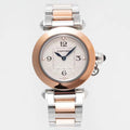 PASHA DE CARTIER WATCH ROSE GOLD AND SILVER CASE 30 MM