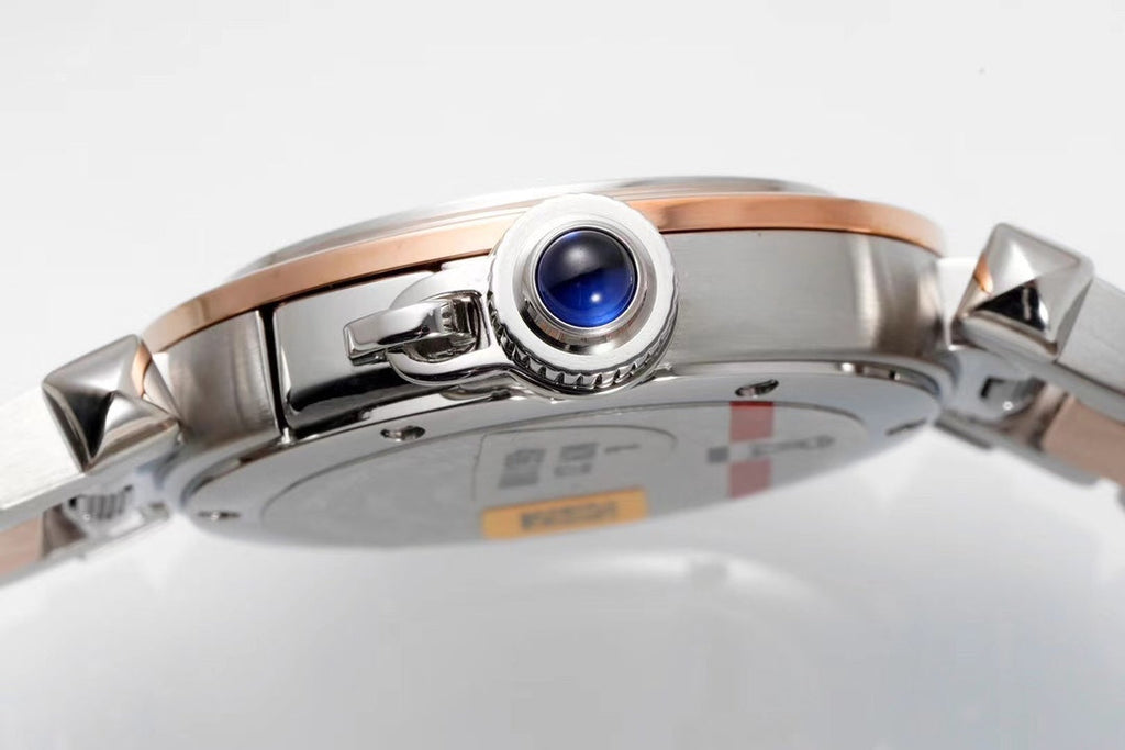 PASHA DE CARTIER WATCH ROSE GOLD AND SILVER CASE 30 MM