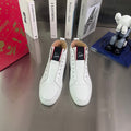 FIQUE A VONTADE SLIP-ON SNEAKERS IN WHITE SHINY CALFSKIN