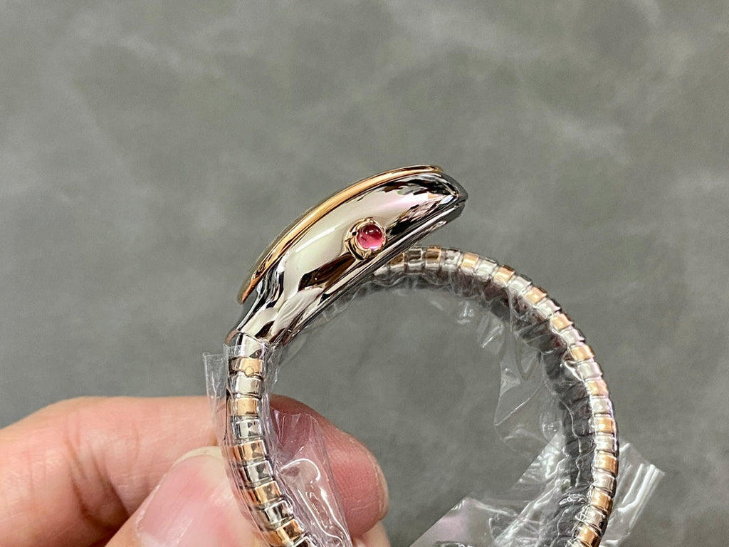 SERPENTI TUBOGAS QUARTZ ROSE GOLD AND STEEL CASE BLACK DIAL