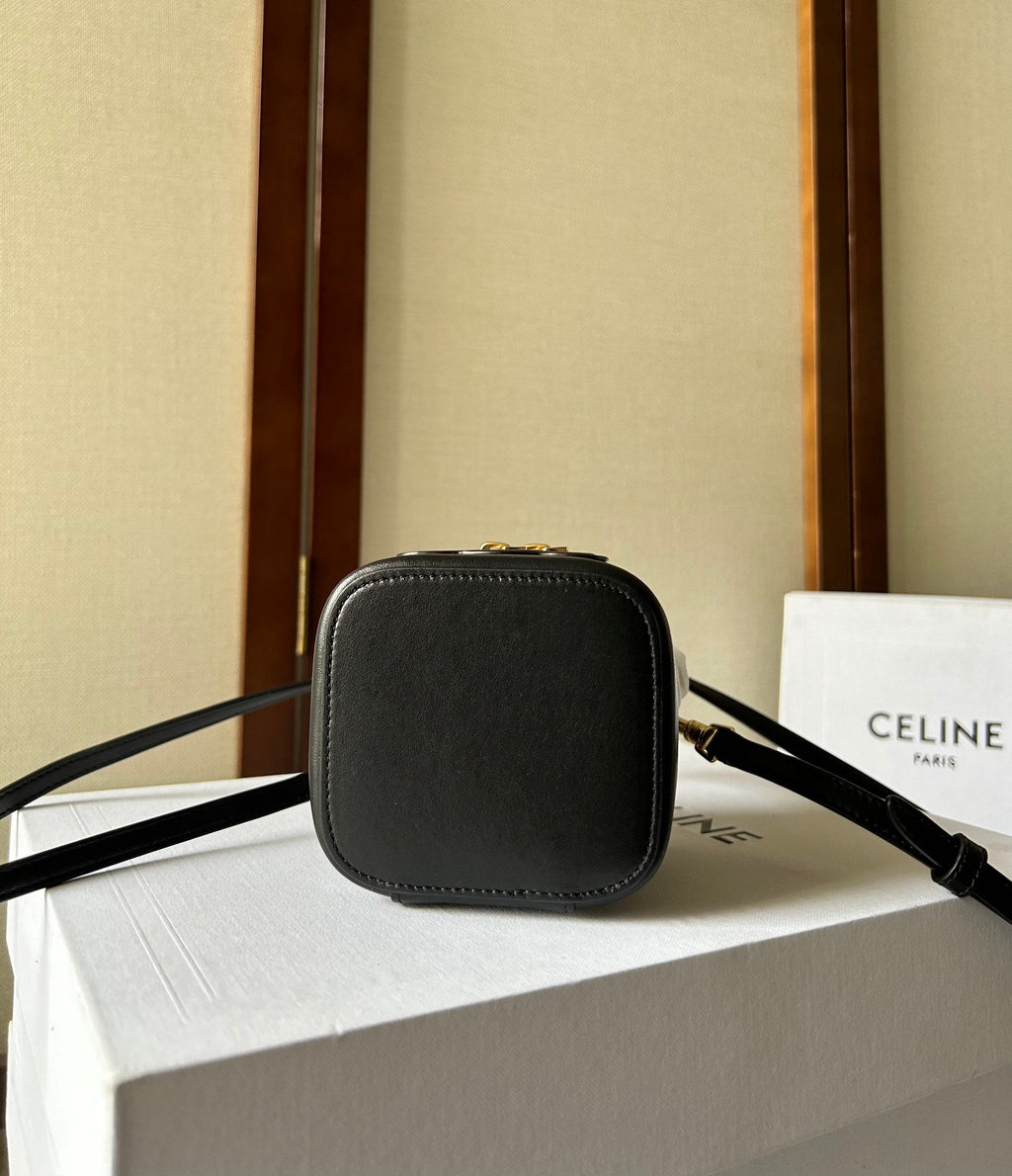 CELINE 26S MINI VANITY CASE 9 IN BLACK CALFSKIN