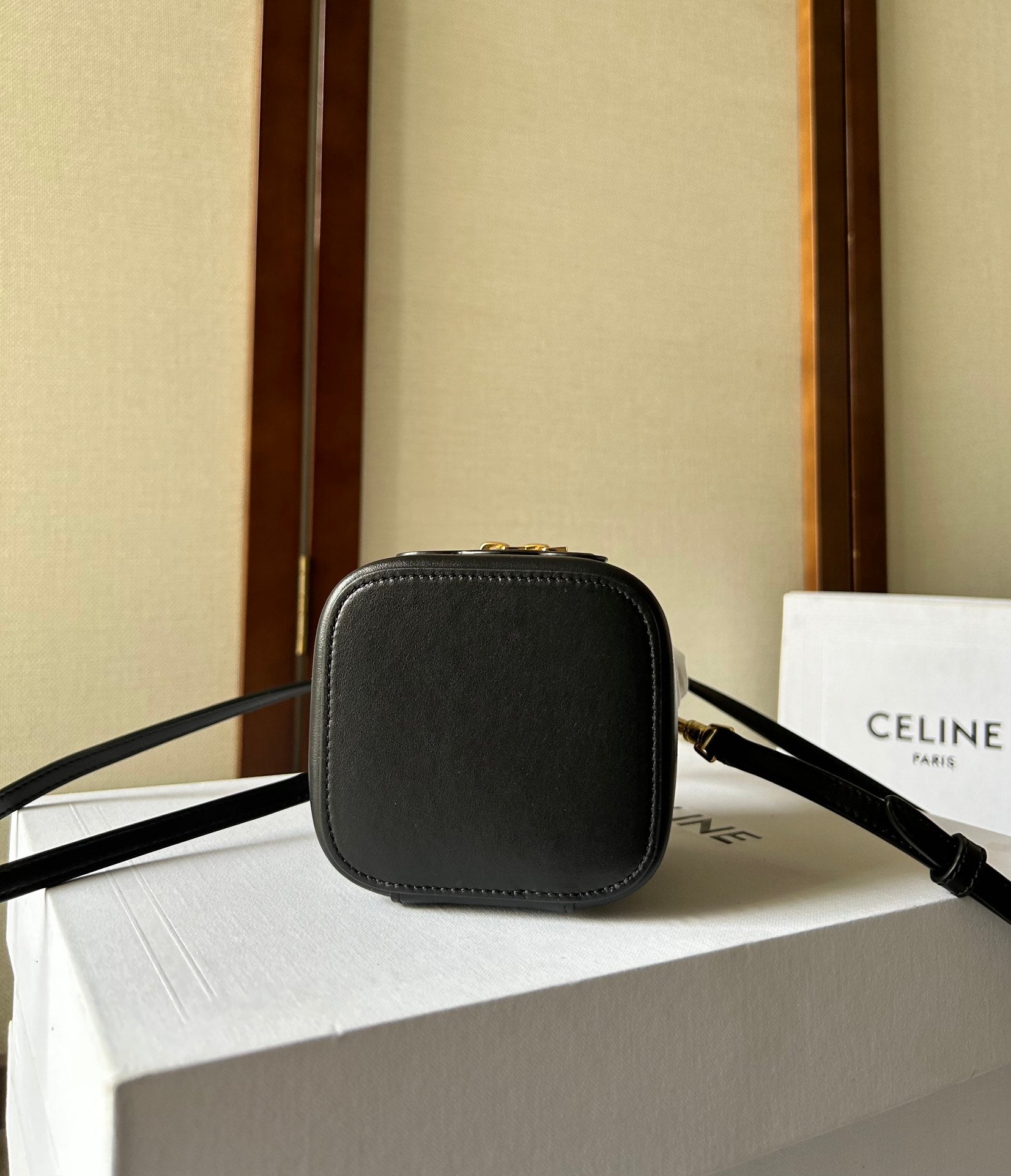 CELINE 26S MINI VANITY CASE 9 IN BLACK CALFSKIN