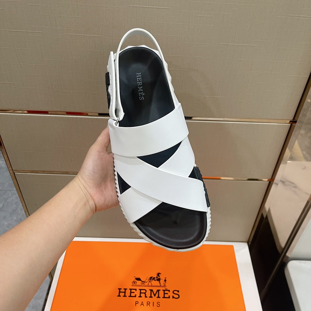HM ELECTRIC SANDAL WHITE CALFSKIN