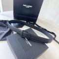 YSL 25S BELT 30 MM IN BLACK CALFSKIN 540221