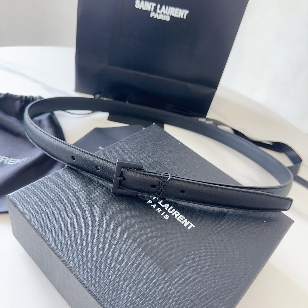 YSL 25S BELT 20 MM IN BLACK CALFSKIN 540224