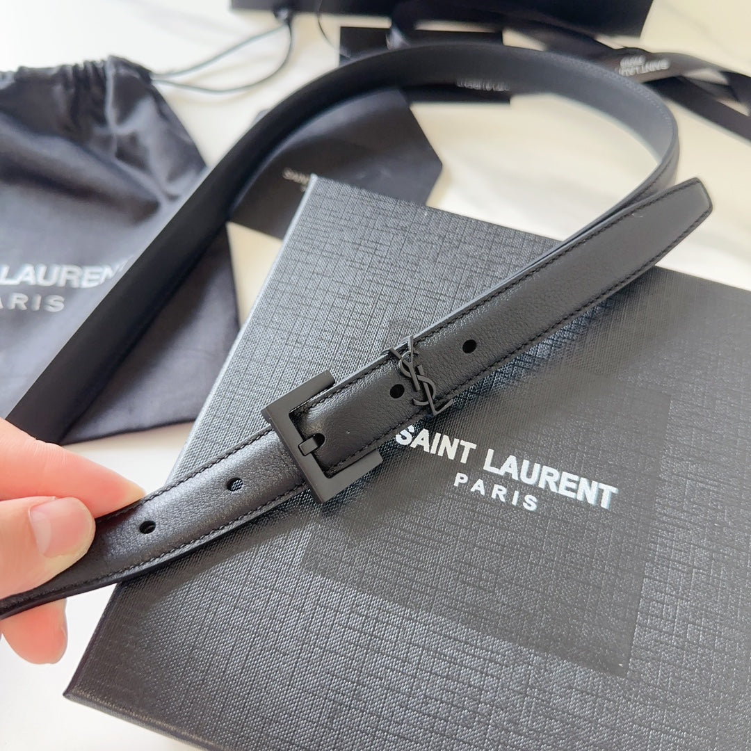YSL 25S BELT 20 MM IN BLACK CALFSKIN 540224